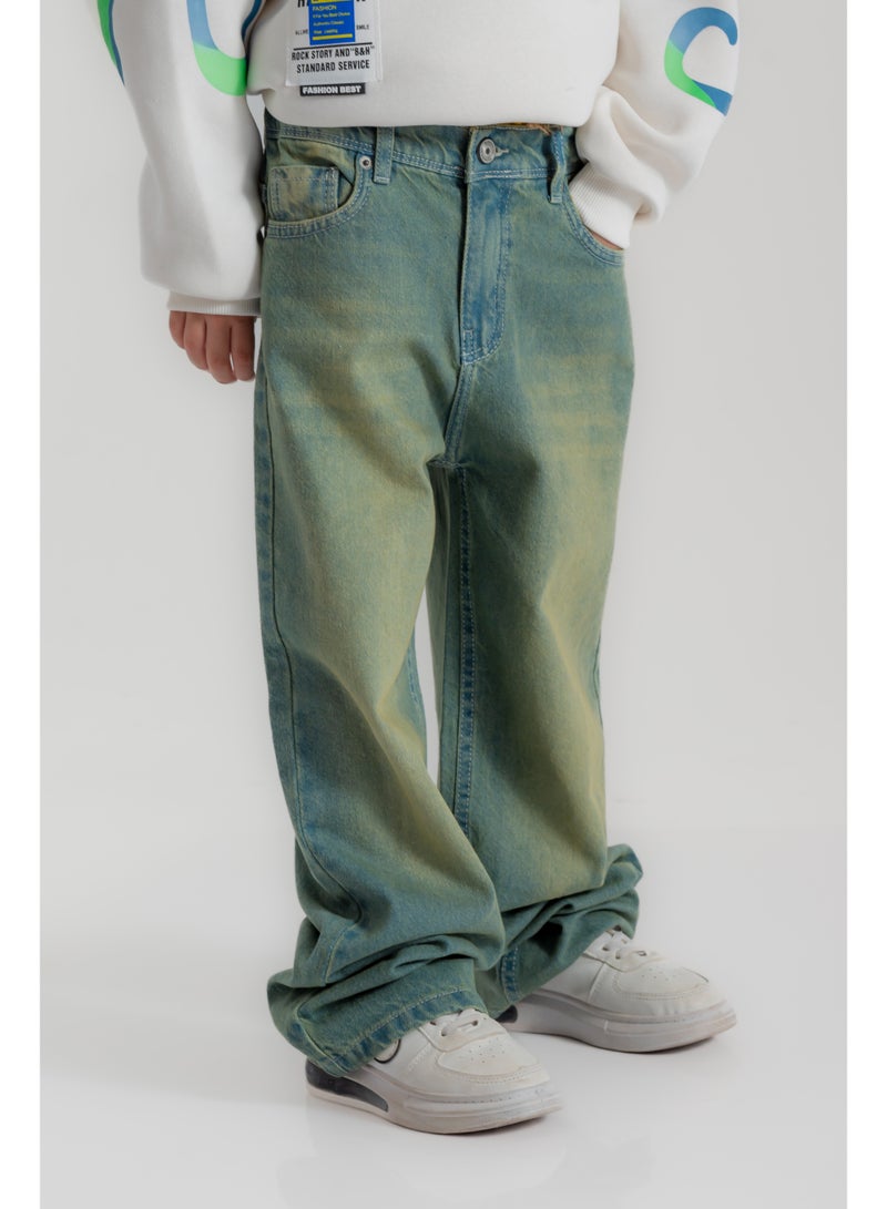 سي إن جينز وير كيدز بنطلون أولادي واسع سادة - Image 2